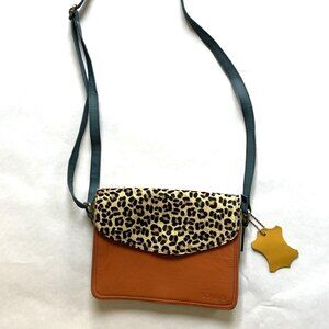 Soruka Crossbody Multi Color Orange and Animal Print NWOT